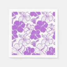 Motif de fleurs Hawaiian Hibiscus violet Napkins