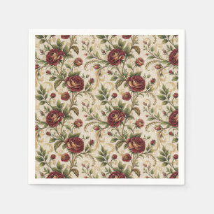 Serviette En Papier Motif de fleurs imprimées Rose Vintage - Conceptio