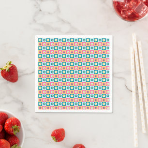 Serviette En Papier Motif de fleurs pastel colorées Rétro Mignon