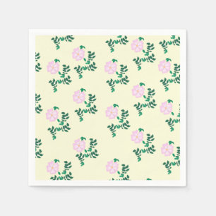 Serviette En Papier Motif de fleurs Roses retro Pastel rose