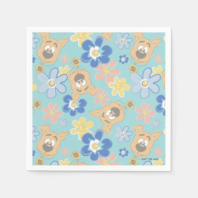 Serviette En Papier Motif de fleurs Scooby-Doo (Devant)