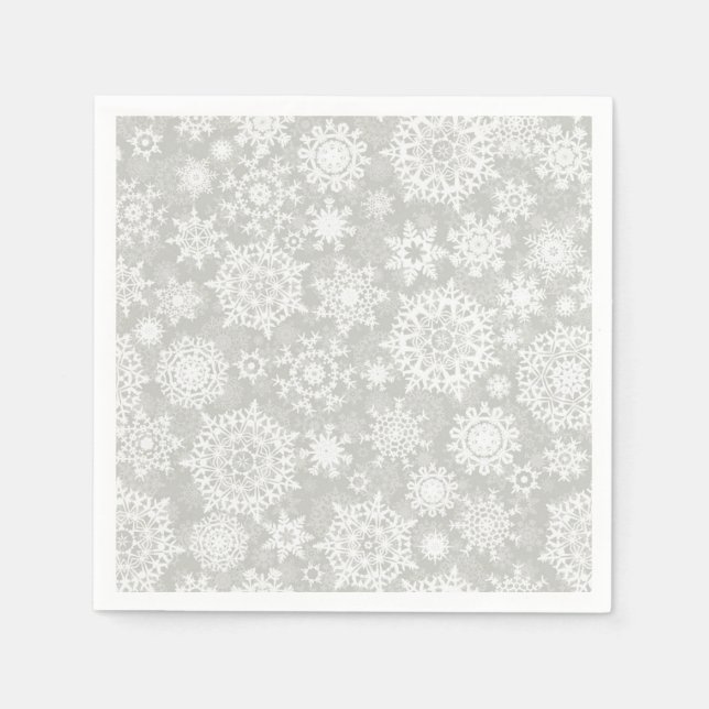 Serviette En Papier Motif de flocon de neige (Devant)