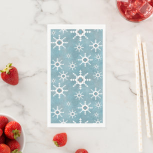 Serviette En Papier Motif de flocons de neige géométriques d'hiver du