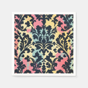 Serviette En Papier Motif de flourish damassé vintage