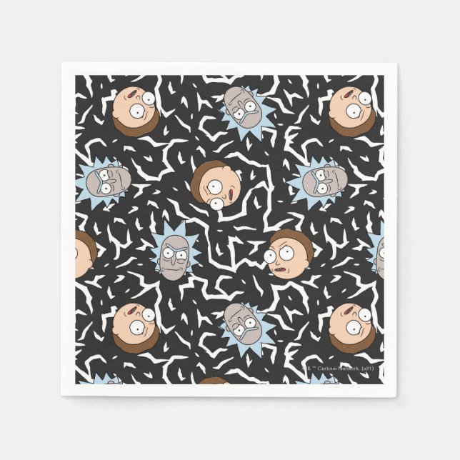 Serviette En Papier Motif de foudre Rick et Morty (Devant)