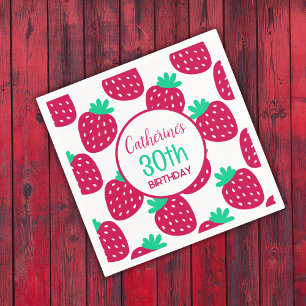Serviette En Papier Motif de fraise mini mignonne en rouge et vert