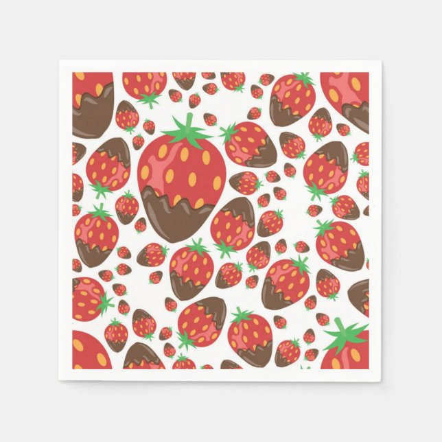 Serviette En Papier Motif de fraises (Devant)