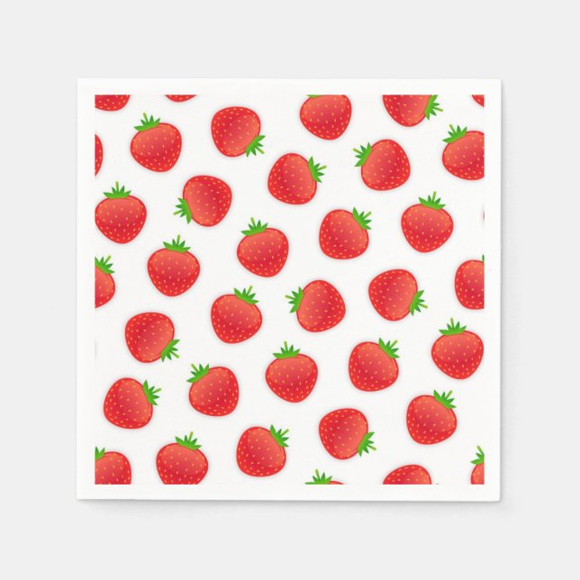Serviette En Papier Motif de fraises (Devant)