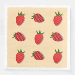 Serviette En Papier Motif de fraises pour les fruits à l'été bonnes vi