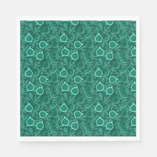 Serviette En Papier Motif de fruit de figue vert magnifique