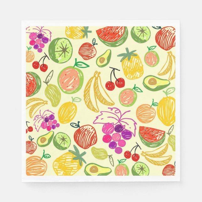 Serviette En Papier Motif de fruits (Devant)