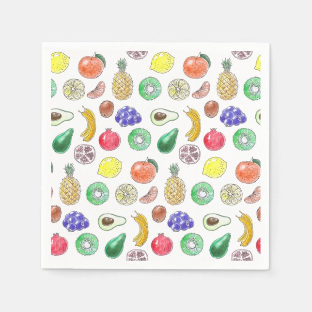 Serviette En Papier Motif de fruits (Devant)