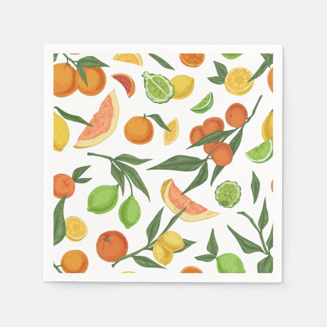 Serviette En Papier Motif de fruits d'agrumes (Devant)