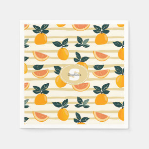 Serviette En Papier Motif de fruits d'agrumes avec Feuilles verts (4)