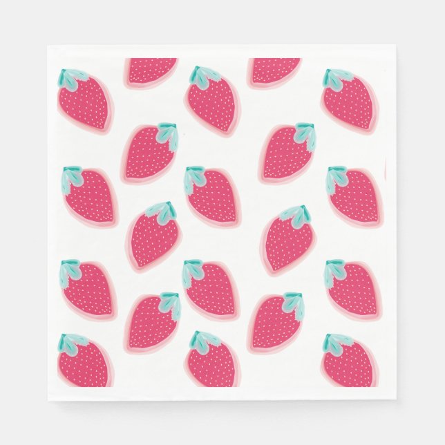 Serviette En Papier Motif de fruits de fraise cuite (Devant)