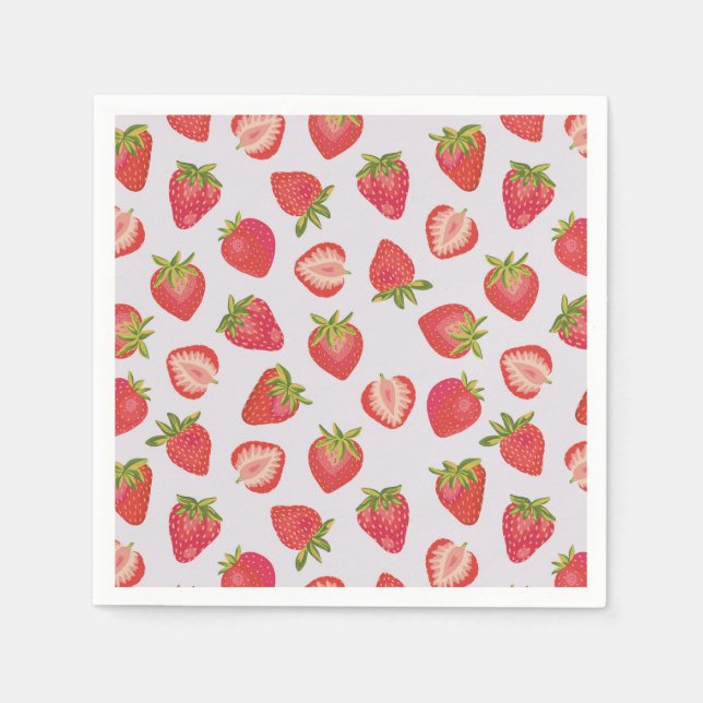 Serviette En Papier Motif de fruits de fraise d'été (Devant)