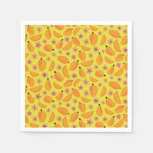 Serviette En Papier Motif de fruits et fleurs de mangue mignons 