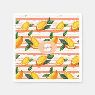 Serviette En Papier Motif de fruits Mango avec Feuilles verts