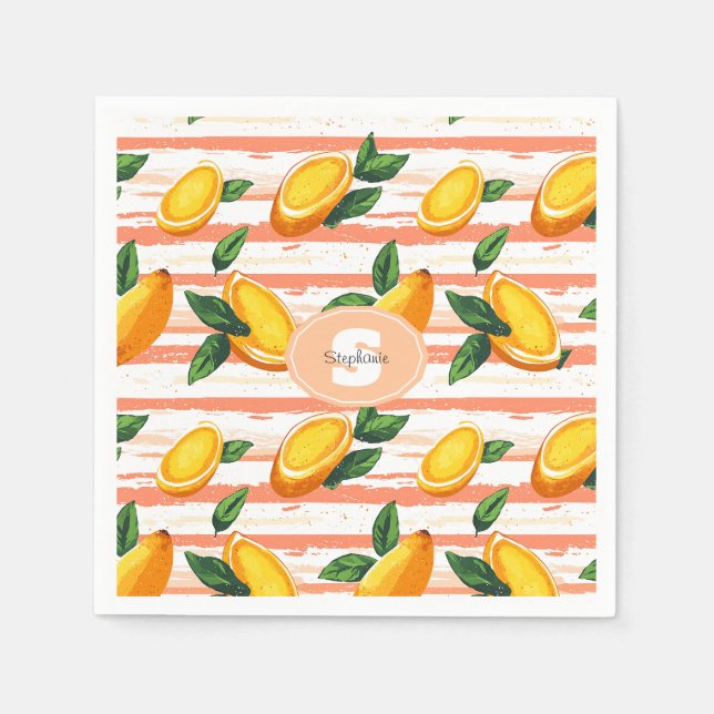 Serviette En Papier Motif de fruits Mango avec Feuilles verts (Devant)