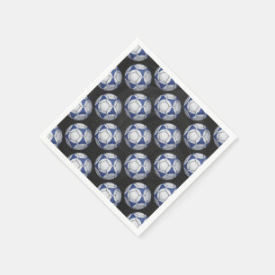 Serviette En Papier Motif de Futbal bleu et blanc