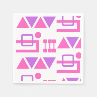 Serviette En Papier Motif de Geo rose violet