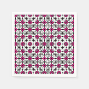 Serviette En Papier Motif de géométrie rose