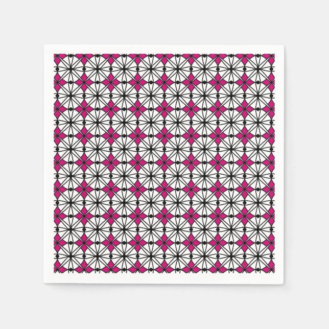 Serviette En Papier Motif de géométrie rose (Devant)