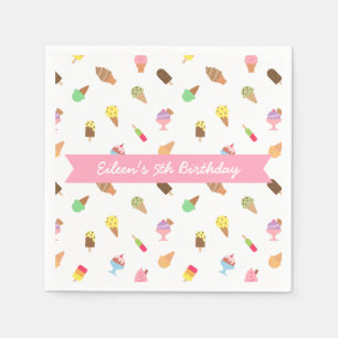 Serviette En Papier Motif de glace coloré et sucré pour fête d'anniver