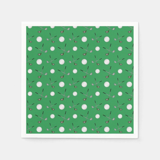 Serviette En Papier Motif de golf vert (Devant)