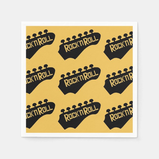 Serviette En Papier Motif de Guitare Rock et Roll (Devant)