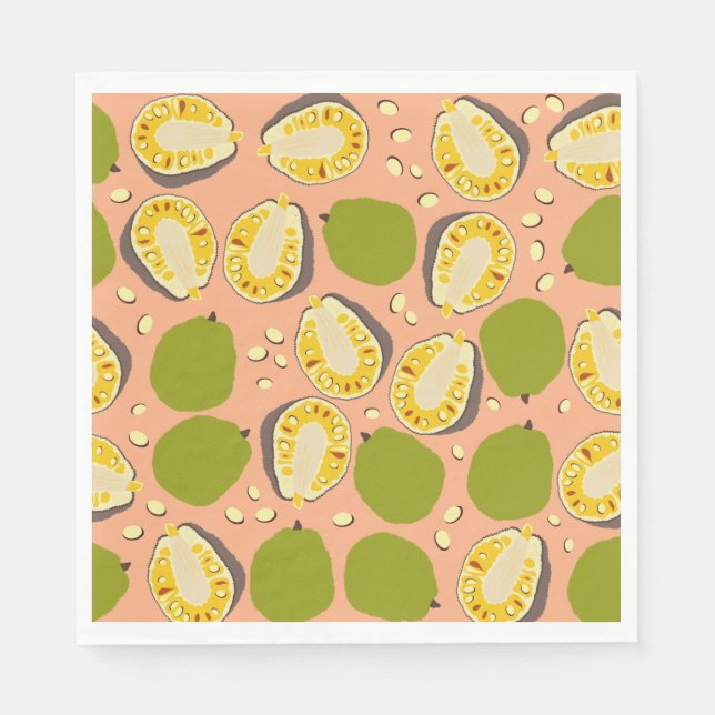 Serviette En Papier Motif de Jackfruit d'été tropical - Fruit exotique (Devant)