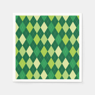 Serviette En Papier motif de Jacquard vert