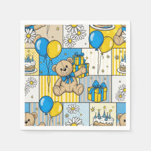 Serviette En Papier Motif de jardin de marguerites de nounours (4)