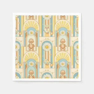 Serviette En Papier Motif de jardin de marguerites de nounours (6)