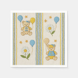 Serviette En Papier Motif de jardin de marguerites Teddy Bear (10)