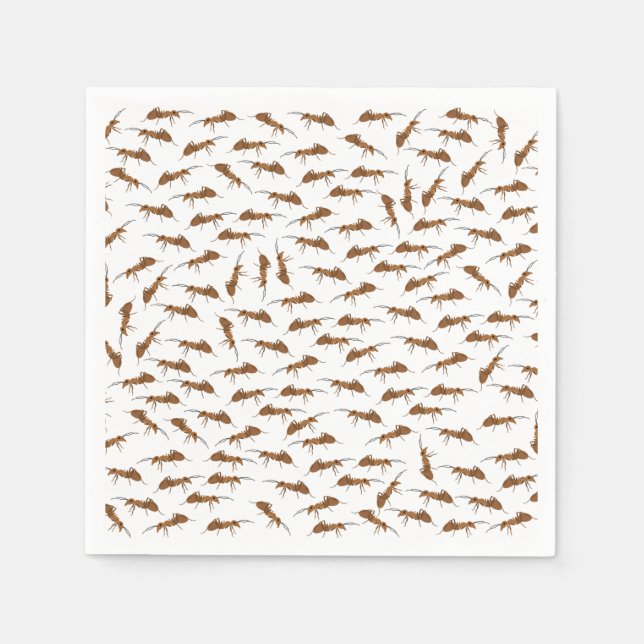 Serviette En Papier Motif de jolies fourmis (Devant)