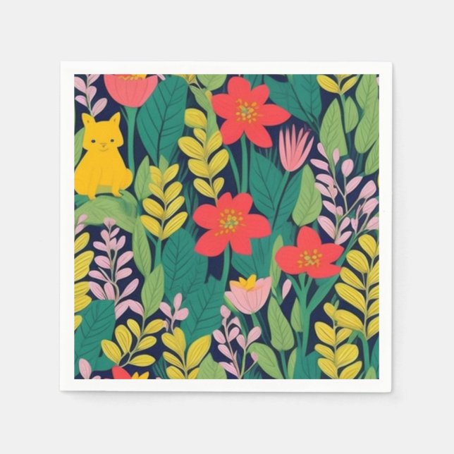 Serviette En Papier Motif de jungle (Devant)