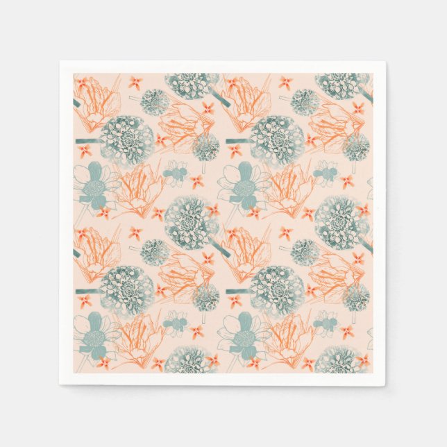 Serviette En Papier Motif de la félicité botanique (Devant)