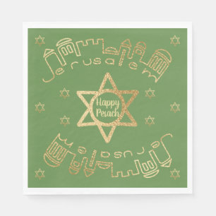 Serviette En Papier Motif de la "Gold Jerusalem" de Naples standard