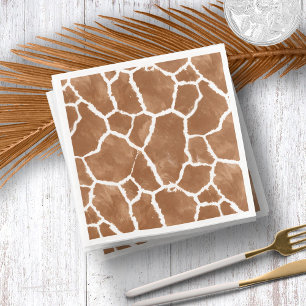 Serviette En Papier Motif de la peau de girafe selle Brown ID1152