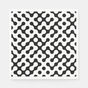 Serviette En Papier Motif de labyrinthe noir et blanc mignon