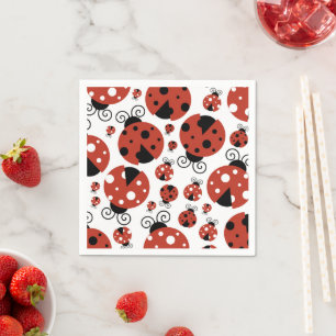 Serviette En Papier Motif De Ladybugs, Mignons Ladybugs, Red Ladybugs