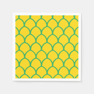 Serviette En Papier Motif de l'ananas tropical en vert et jaune