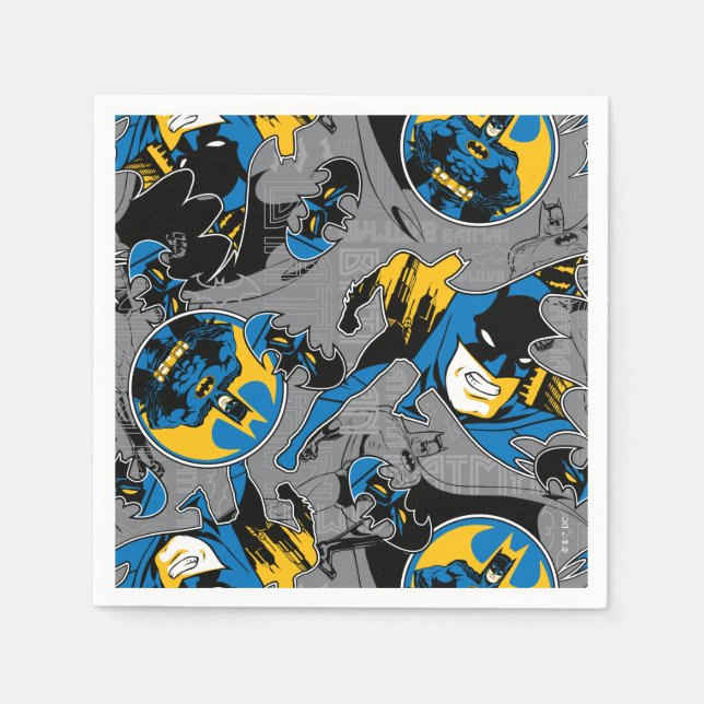 Serviette En Papier Motif de lancer à fond Batman (Devant)
