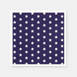 Serviette En Papier Motif de l'étoile blanche sur Custom Navy Blue Par