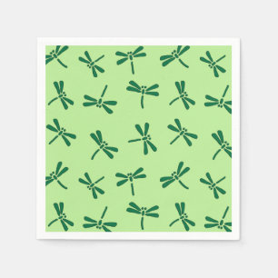 Serviette En Papier Motif de libellule japonaise, vert jade clair
