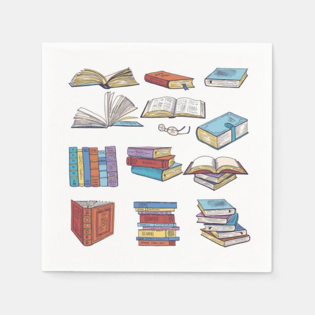 Serviette En Papier Motif de livre (Devant)