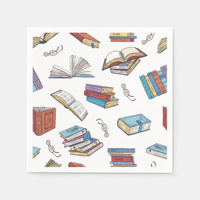 Serviette En Papier Motif de livre (Devant)