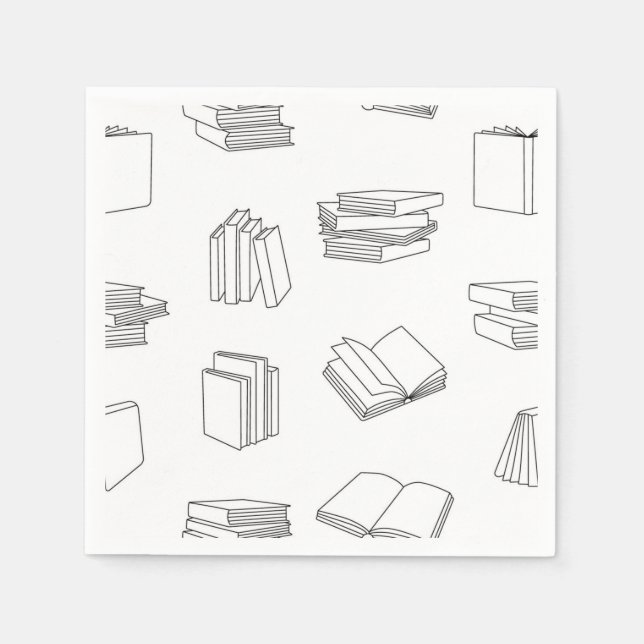 Serviette En Papier Motif de livre (Devant)