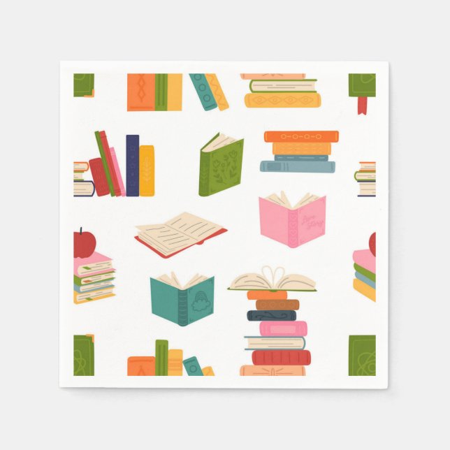 Serviette En Papier Motif de livre (Devant)